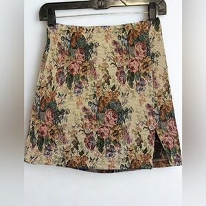 Wild Fable Floral Jacquard Side Slit Mini Skirt Size 4  Cottagecore NEW